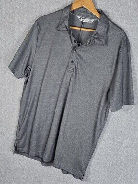 Travis Mathews Crenshaw Polo Shirt Heather Castlerock Mens Sz L NWT